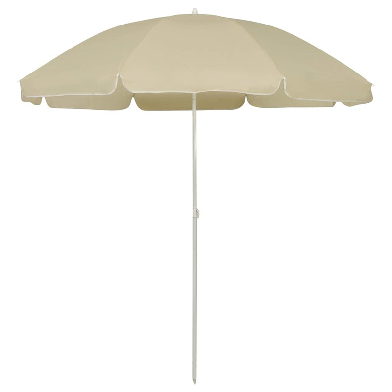 Umbrelă de soare de plajă, galben nisipiu, 240 cm