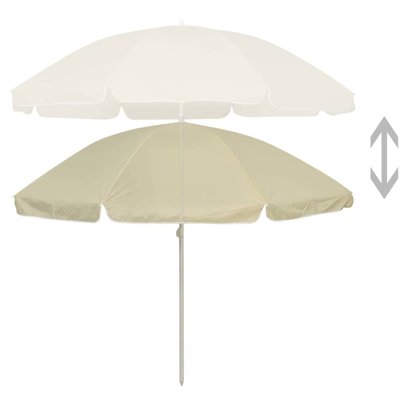 Umbrelă de soare de plajă, galben nisipiu, 240 cm