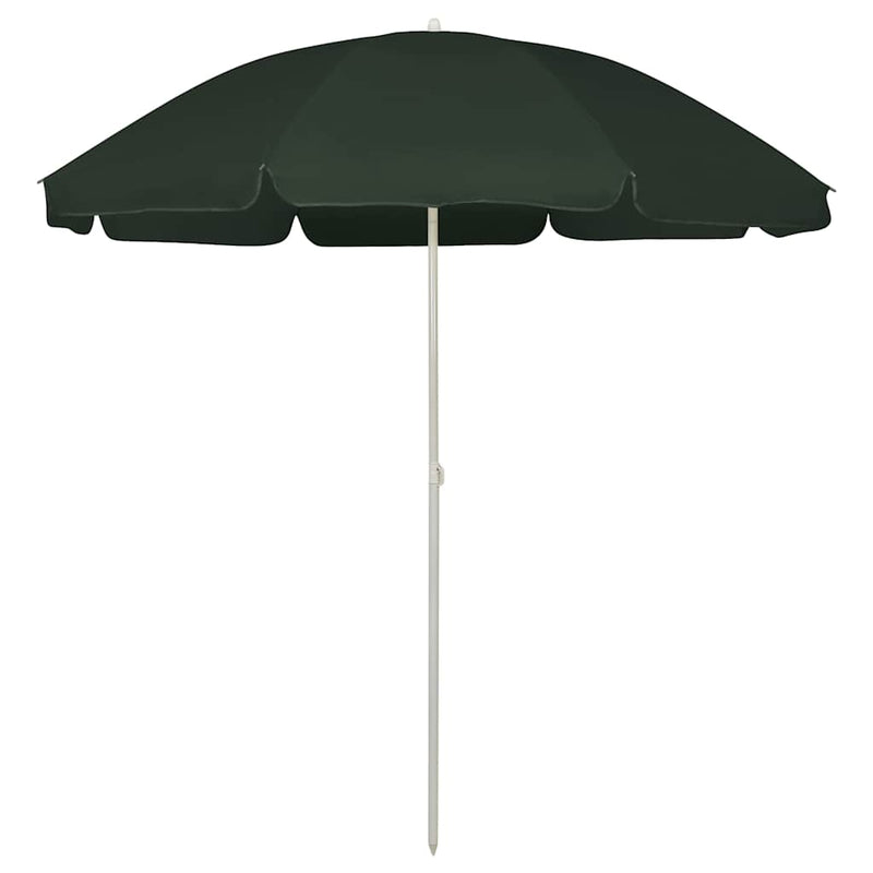 Umbrelă de soare de plajă, verde, 240 cm