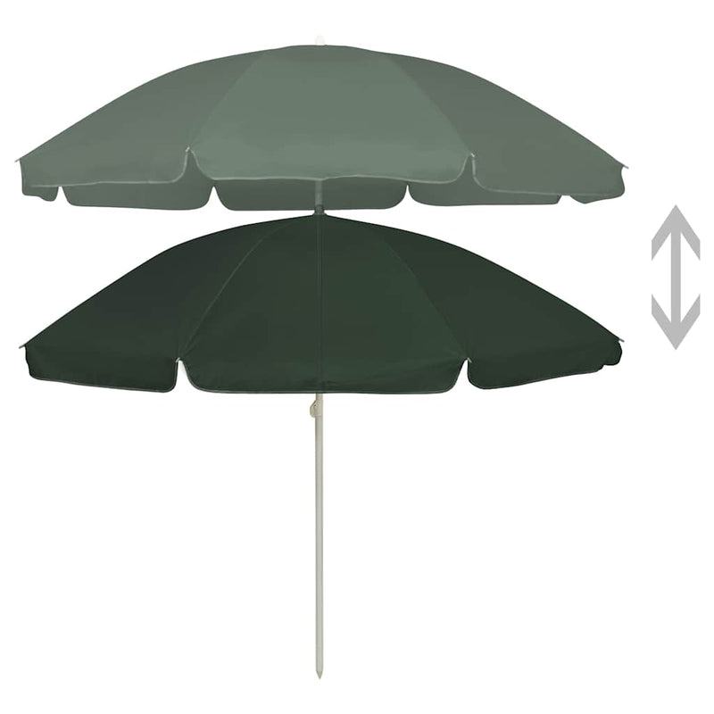Umbrelă de soare de plajă, verde, 240 cm