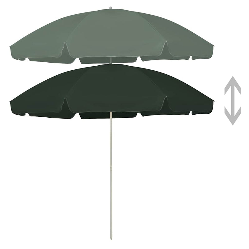 Umbrelă de soare de plajă, verde, 300 cm