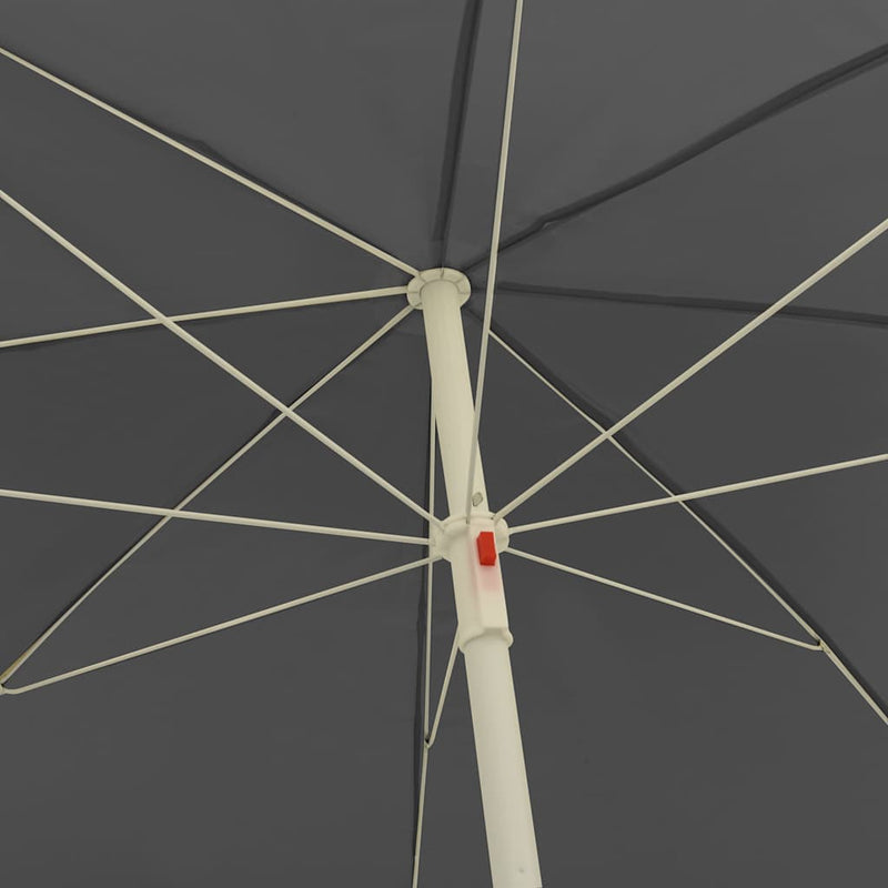 Umbrelă de soare de plajă, antracit, 300 cm