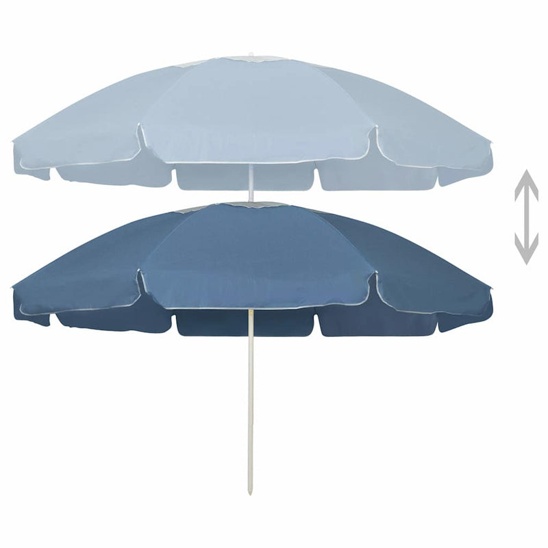 Umbrelă de soare de plajă, albastru, 240 cm