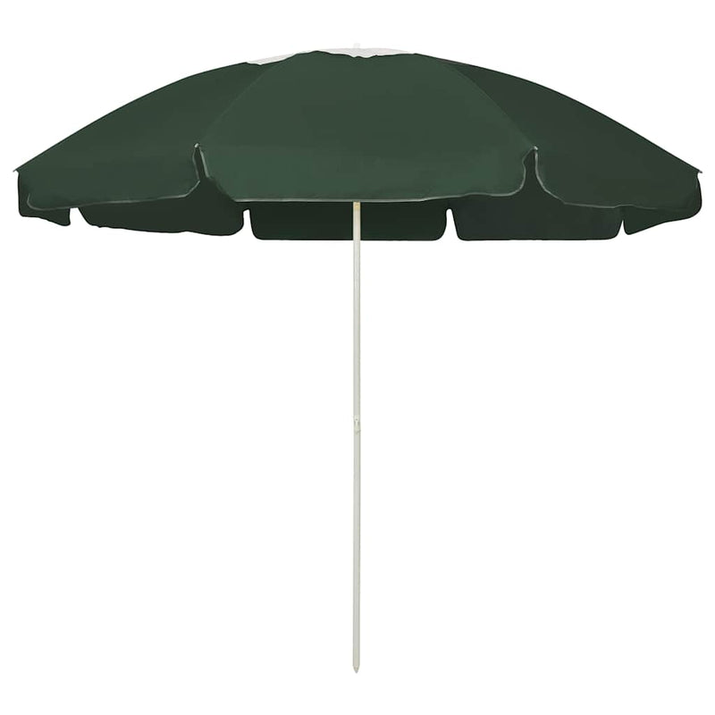 Umbrelă de soare de plajă, verde, 240 cm