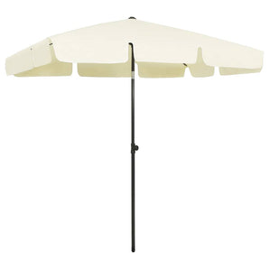 Umbrelă de soare de plajă, galben nisipiu, 200x125 cm