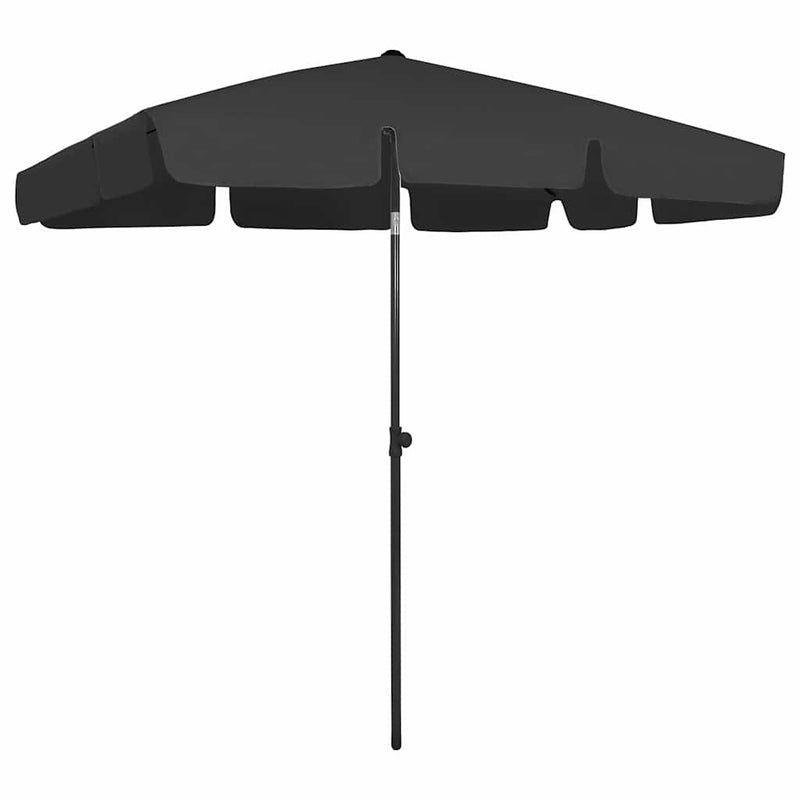 Umbrelă de soare de plajă, negru, 200x125 cm
