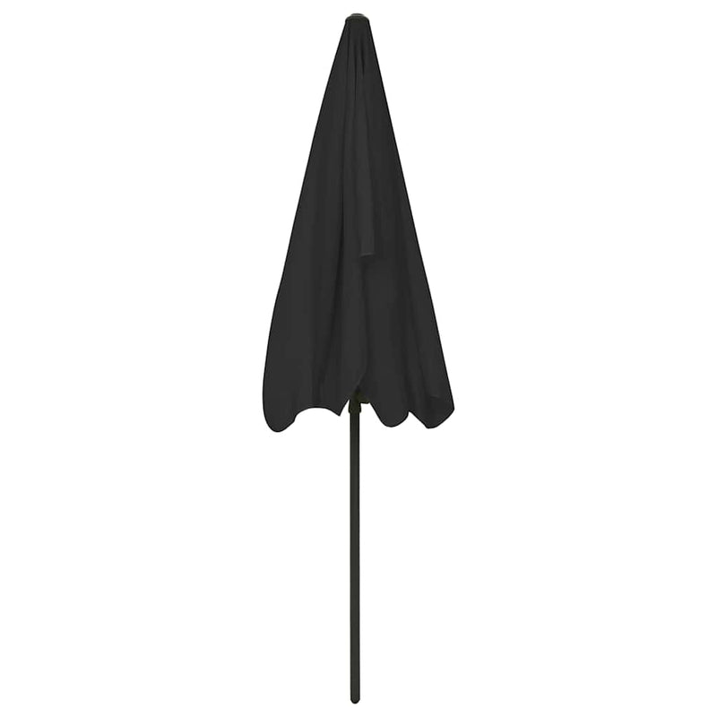 Umbrelă de soare de plajă, negru, 200x125 cm