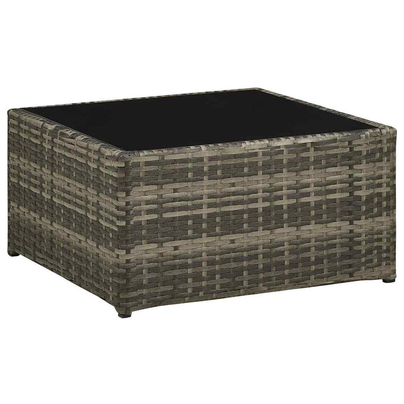 Set mobilier de grădină cu perne, 4 piese, poliratan, gri
