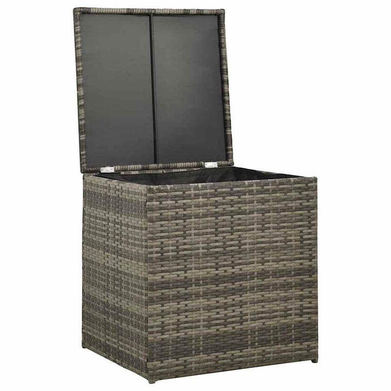 Set mobilier de grădină cu perne, 4 piese, poliratan, gri