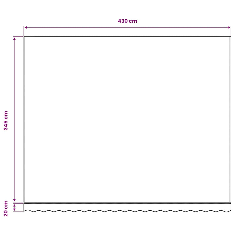 Pânză de rezervă copertină, antracit și alb, 450x350 cm, poliester