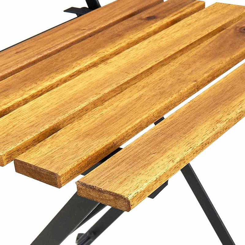 Set mobilier bistro pliabil, 3 piese, lemn masiv de acacia