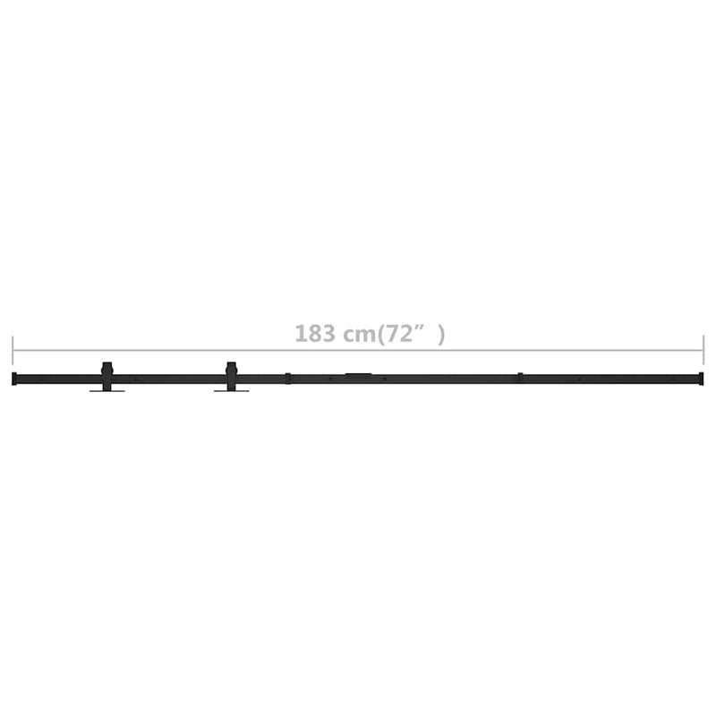 Set glisare ușă mini pentru dulap, oțel carbon, 183 cm