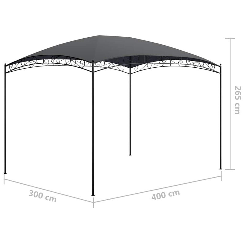 Pavilion, antracit, 3 x 4 x 2,65 m, 180 g/m²