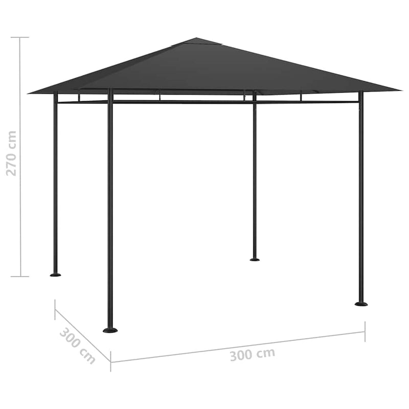 Pavilion, antracit, 3x3x2,7 m, 180 g/m²