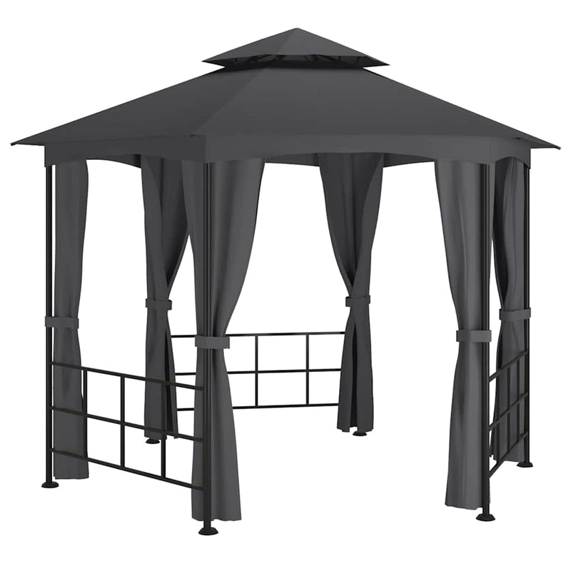 Pavilion cu pereți laterali, antracit, 3,1x2,7 m