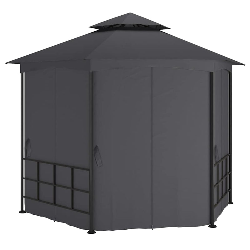 Pavilion cu pereți laterali, antracit, 3,1x2,7 m