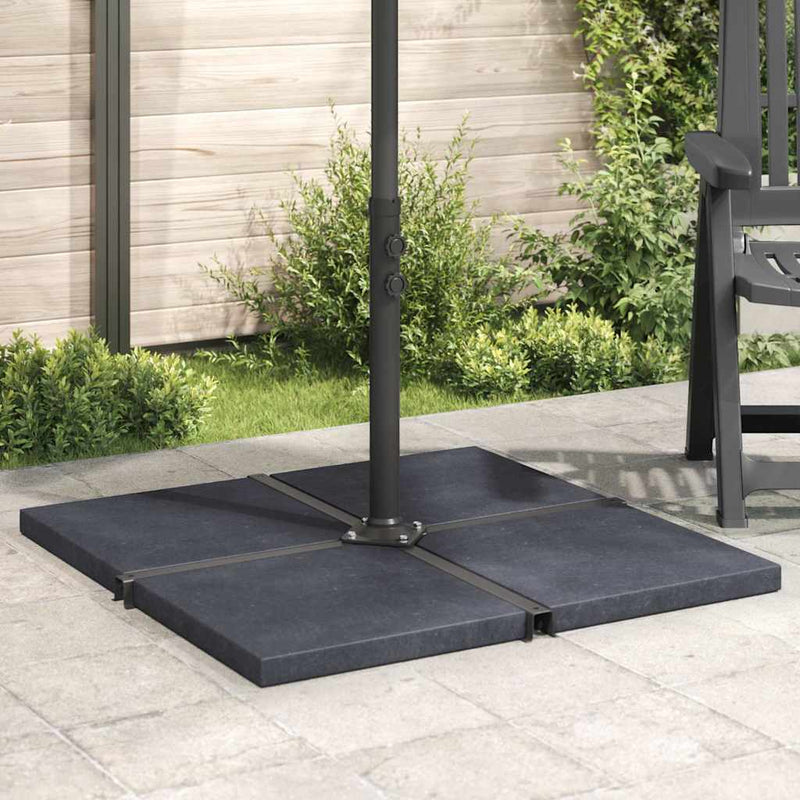 Placă de greutate umbrelă, negru, granit, 25 kg, pătrat