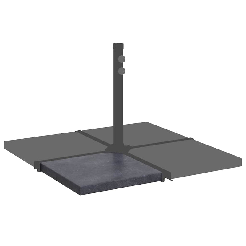 Placă de greutate umbrelă, negru, granit, 25 kg, pătrat