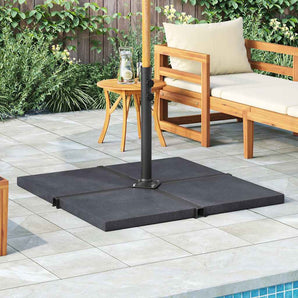 Placă de greutate umbrelă, negru, granit, 25 kg, pătrat