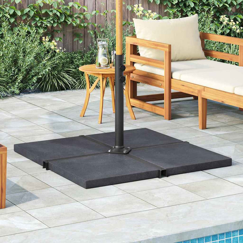 Placă de greutate umbrelă, negru, granit, 25 kg, pătrat