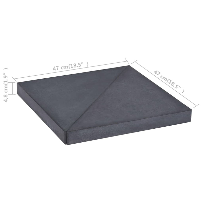 Placă de greutate umbrelă, negru, granit, 15 kg, pătrat