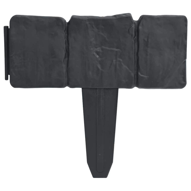 Gard de gazon, 41 buc., 10 m, plastic, aspect piatră