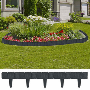 Gard de gazon, 41 buc., 10 m, plastic, aspect piatră