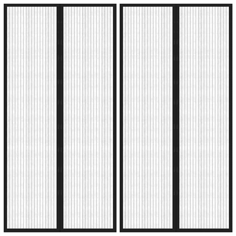 Perdea de ușă anti-insecte cu magnet, 2 buc., negru, 220x100 cm