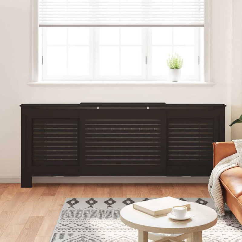 Mască pentru calorifer, negru, 205 cm, MDF