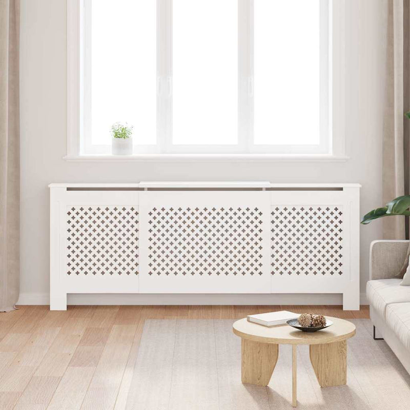Mască pentru calorifer, alb, 205 cm, MDF