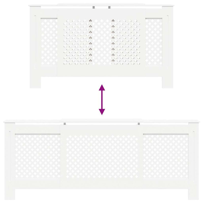 Mască pentru calorifer, alb, 205 cm, MDF