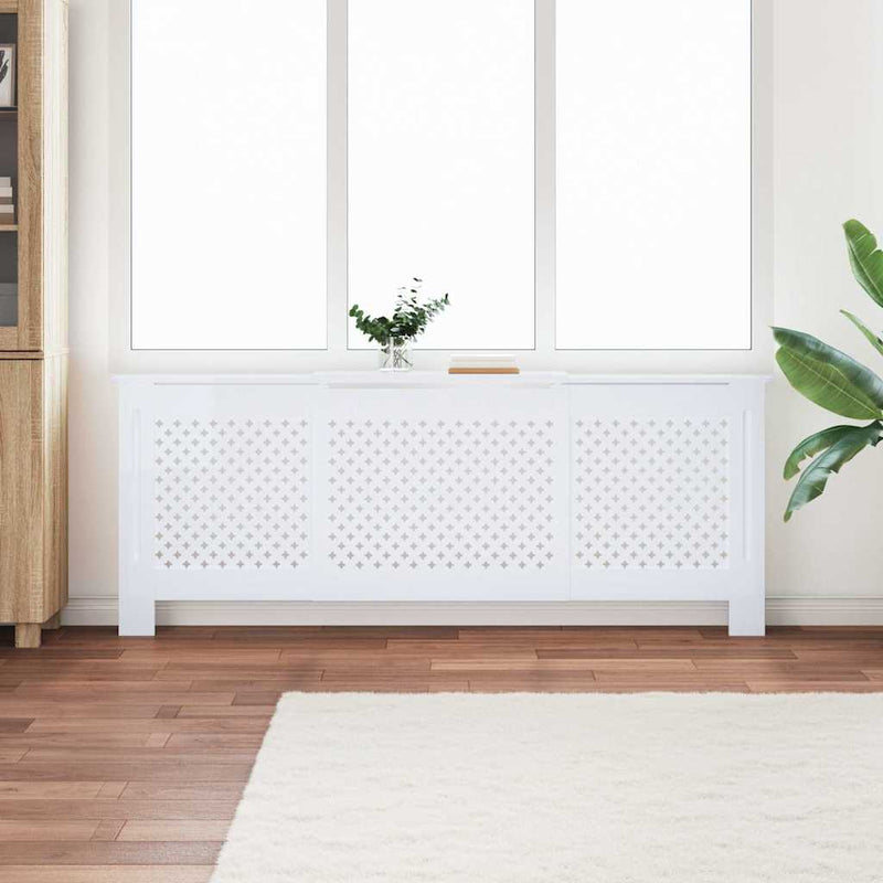 Mască pentru calorifer, alb, 205 cm, MDF