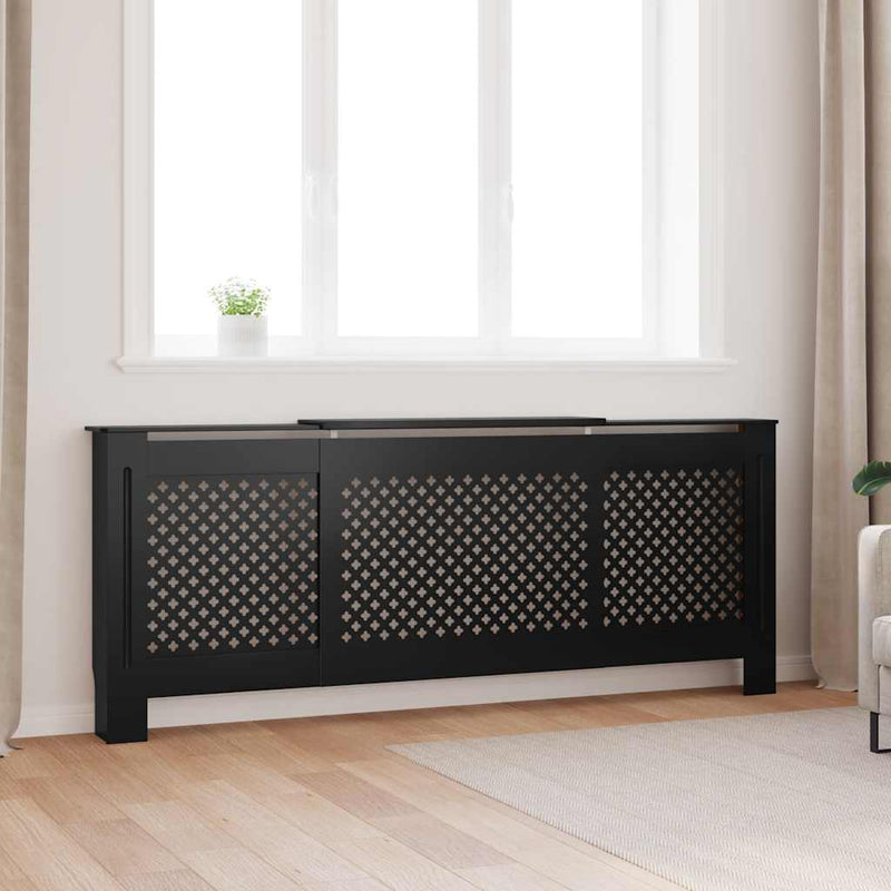 Mască pentru calorifer, negru, 205 cm, MDF