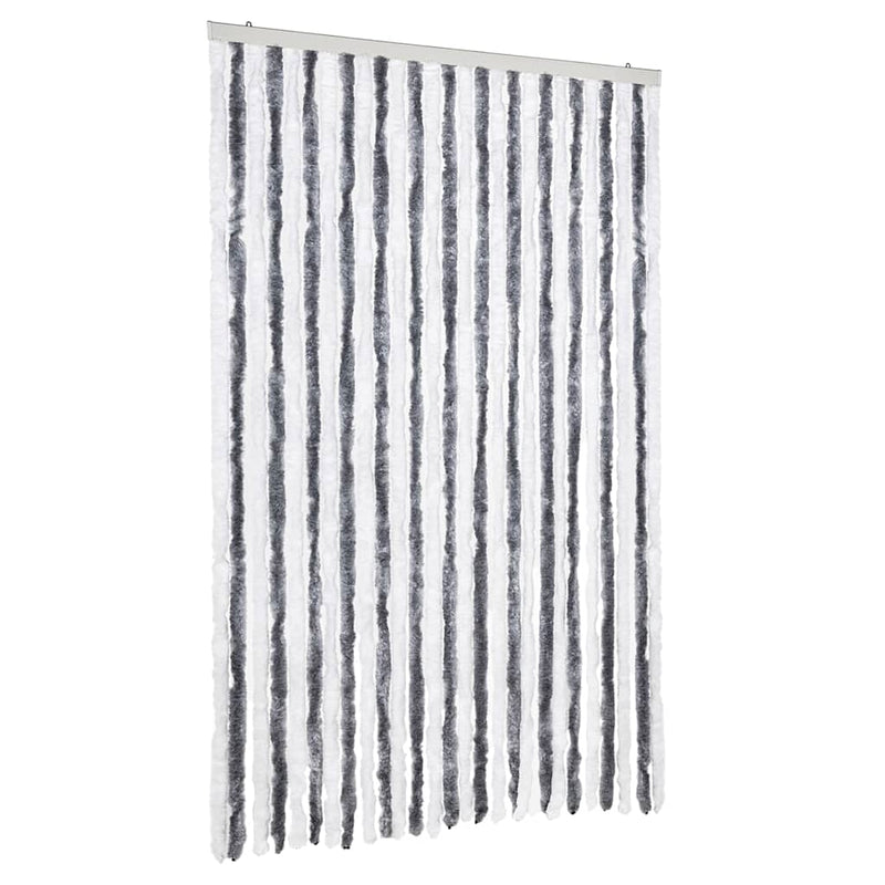 Perdea pentru insecte, gri și alb, 118 x 220 cm, chenille
