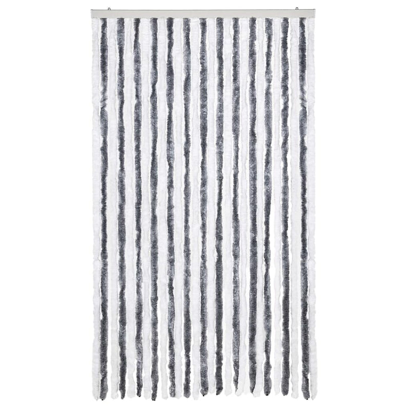 Perdea pentru insecte, gri și alb, 118 x 220 cm, chenille