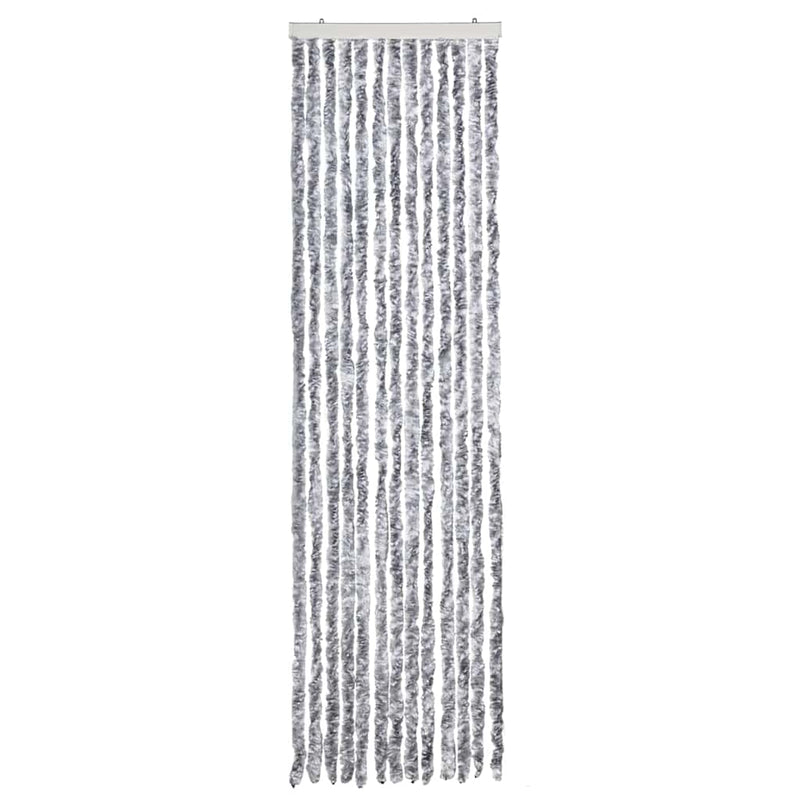 Perdea de insecte, alb și gri, 56x200 cm, chenille