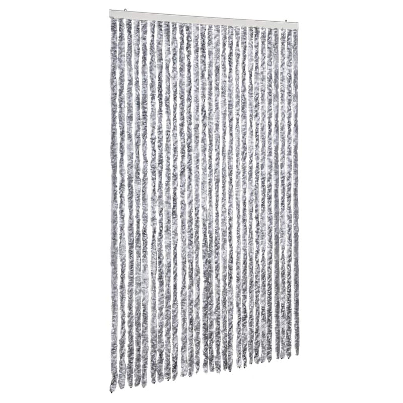 Perdea pentru insecte, alb și gri, 118 x 220 cm, chenille