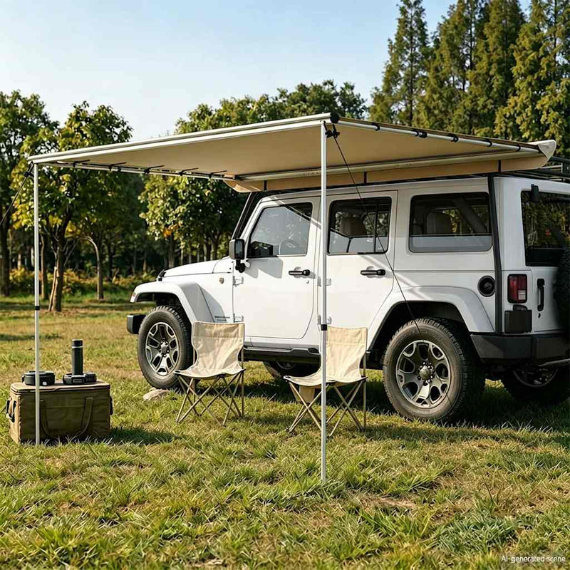 Copertină pentru camping & rulote, bej, 3,6x2x2,15 m