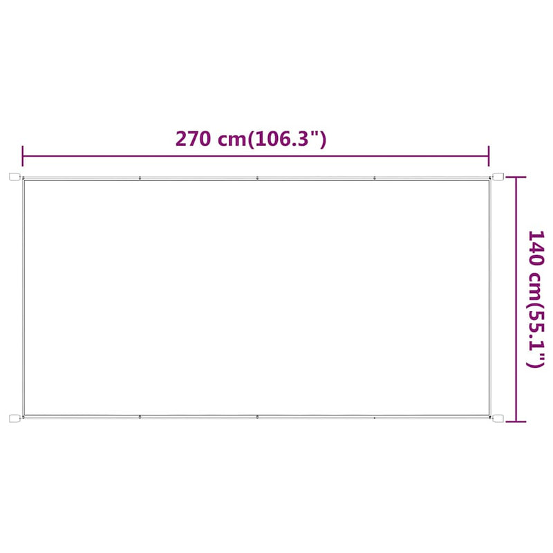 Copertină verticală, antracit, 140x270 cm, țesătură Oxford