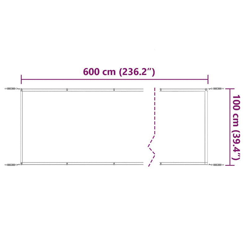 Copertină verticală, albastru, 100x600 cm, țesătură oxford