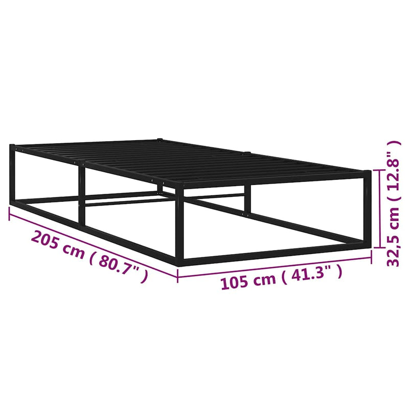 Cadru de pat, negru, 100 x 200 cm, metal