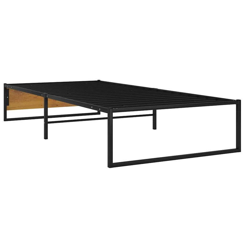 Cadru de pat, negru, 100 x 200 cm, metal