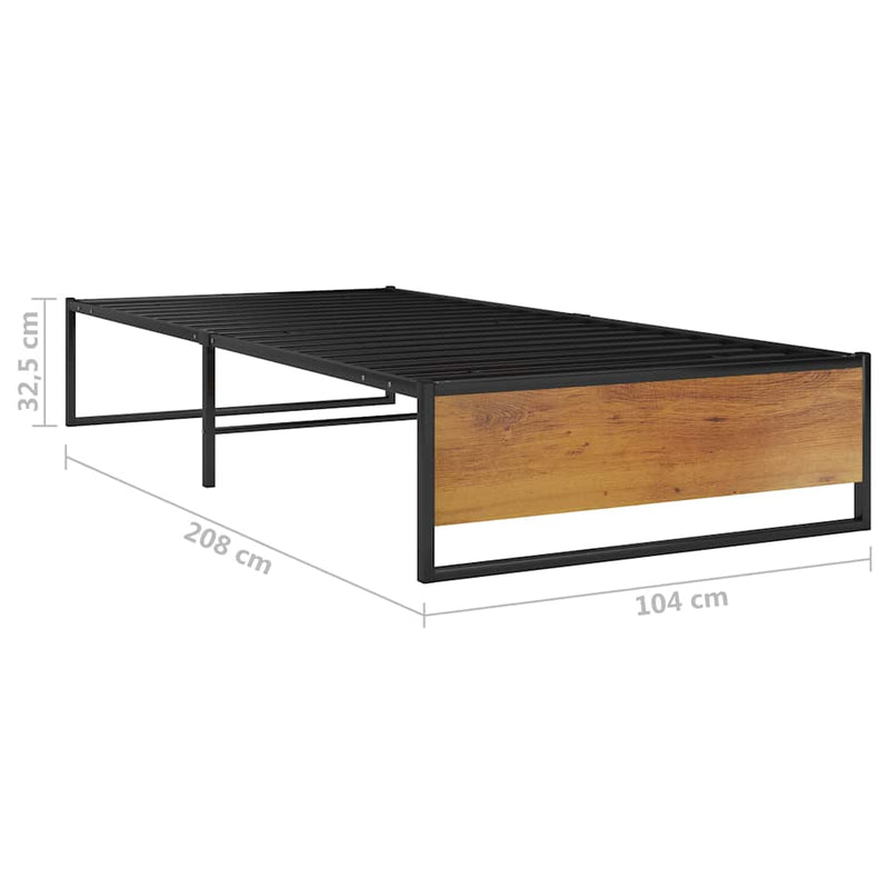 Cadru de pat, negru, 100 x 200 cm, metal