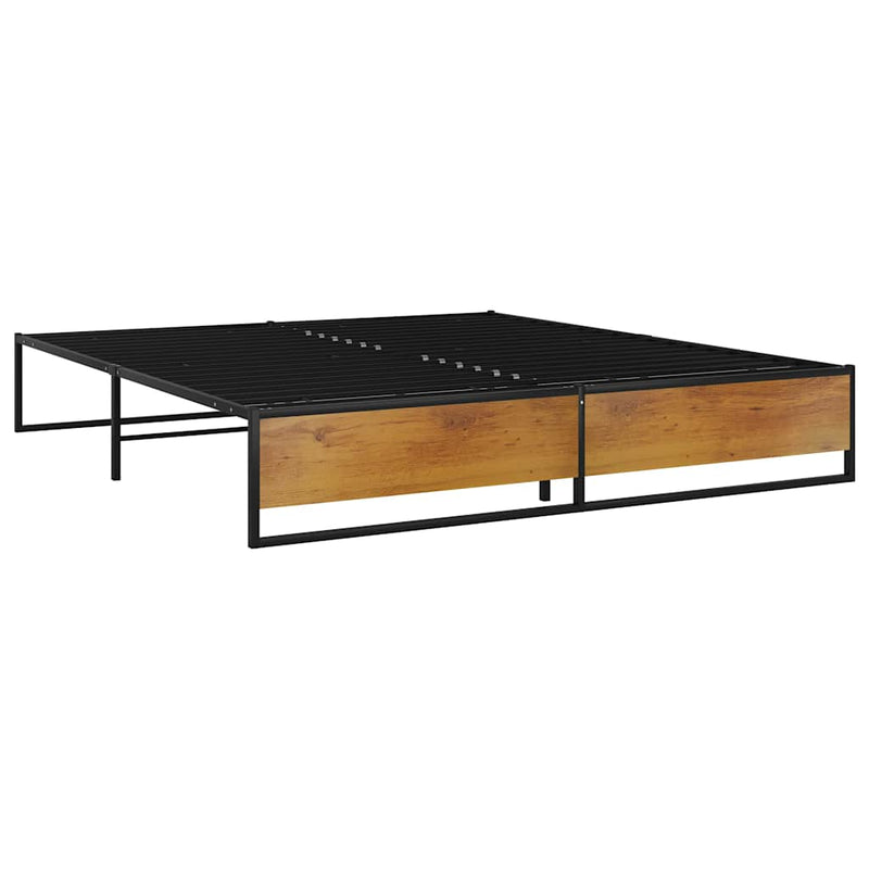 Cadru de pat, negru, 200 x 200 cm, metal