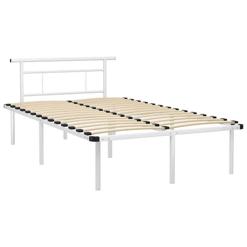 Cadru de pat, alb, 120 x 200 cm, metal