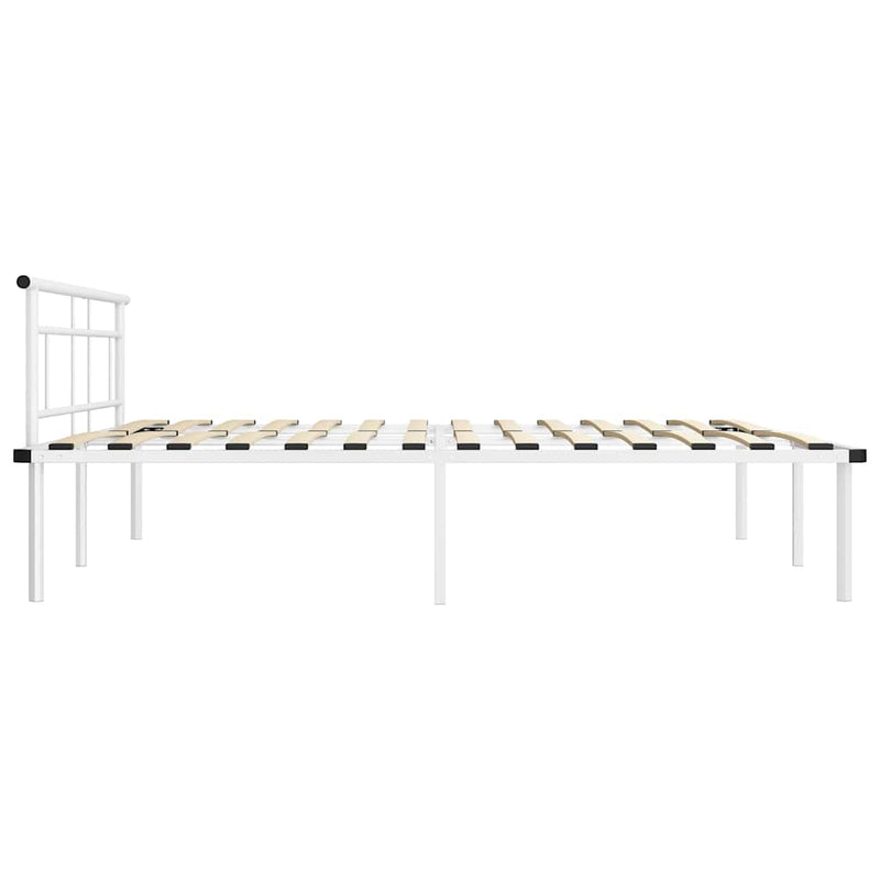 Cadru de pat, alb, 200 x 200 cm, metal