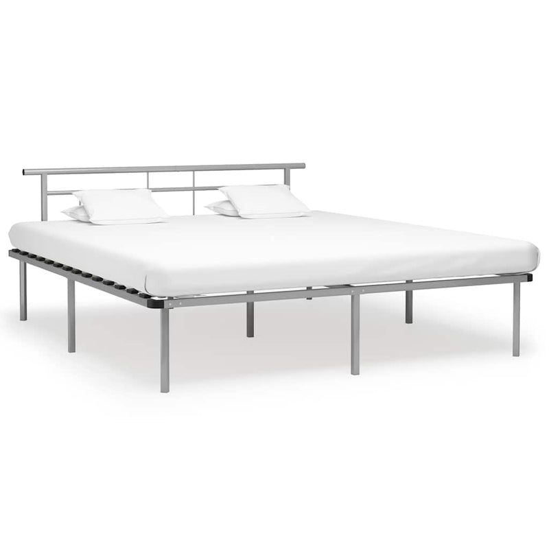Cadru de pat, gri, 200 x 200 cm, metal