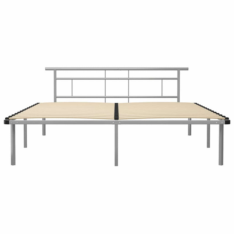 Cadru de pat, gri, 200 x 200 cm, metal