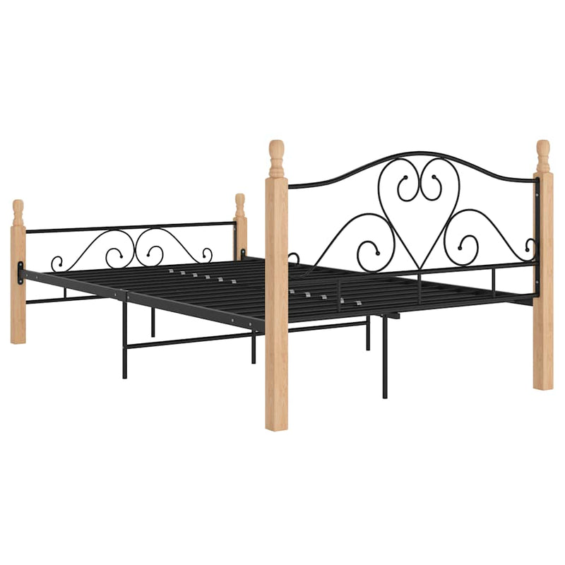 Cadru de pat, negru, 120x200 cm, metal