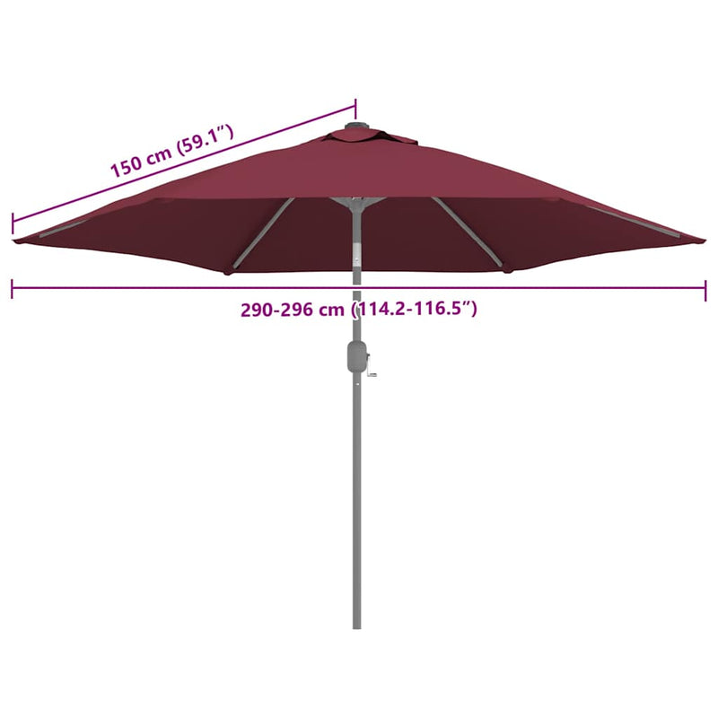 Pânză de schimb umbrelă de soare de exterior roșu bordo 300 cm